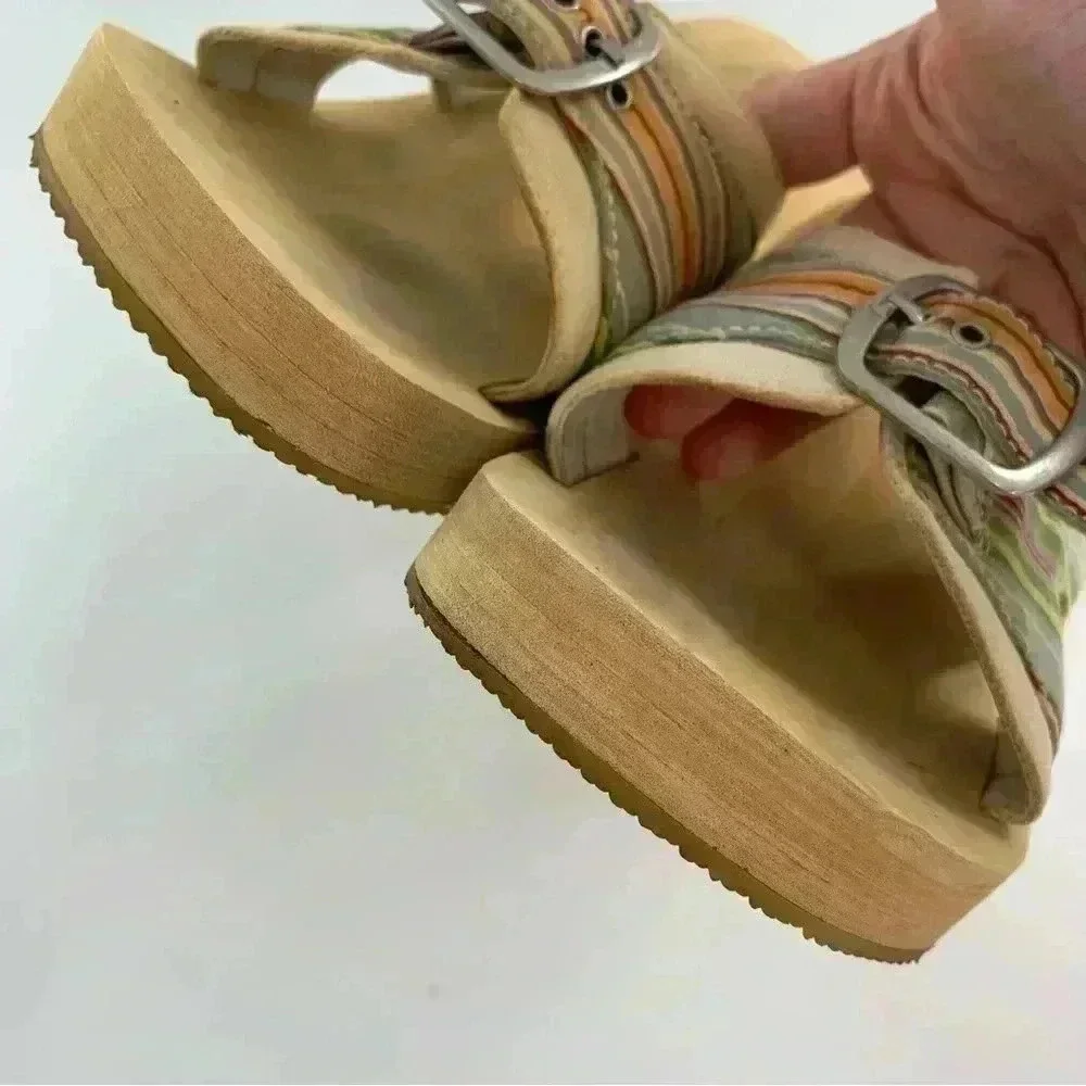 Something else from sketchers sandal 10 multicolored canvas foam vintage 90s y2k